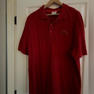 Lacoste Men’s polo sz 9 large croc ensignia, red